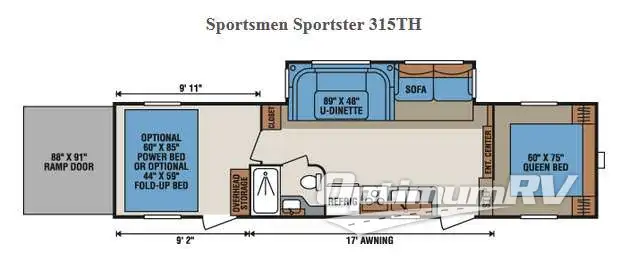 2015 KZ Sportsmen 315TH Floorplan Photo