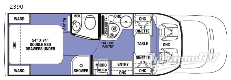 2018 Forest River Sunseeker 2400W Floorplan Photo