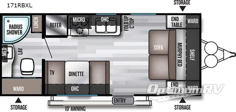 2019 Forest River Wildwood X-Lite 171RBXL Floorplan Photo