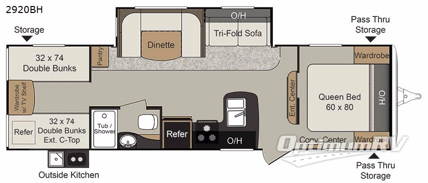 2018 Keystone Passport 2920BH Grand Touring RV Floorplan Photo