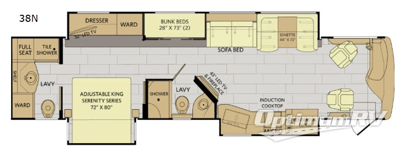 2018 Fleetwood Pace Arrow LXE 38N Floorplan Photo