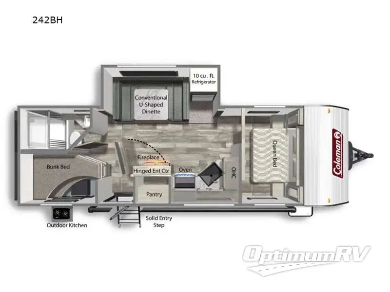 2022 Dutchmen Coleman Lantern Series 242BH Floorplan Photo