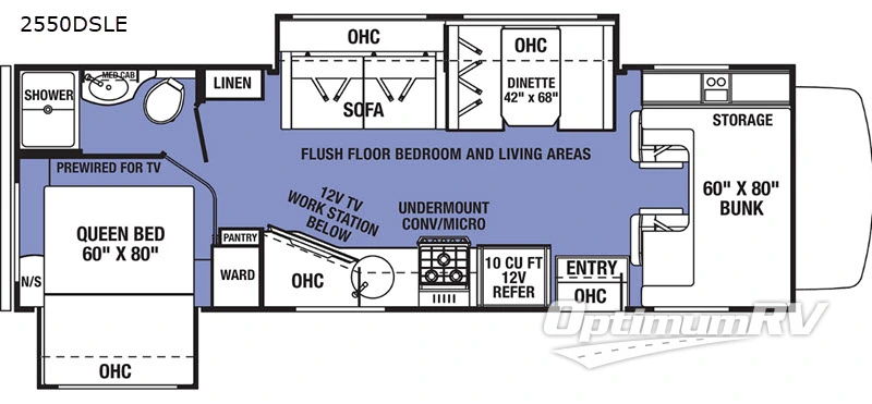 2020 Forest River Sunseeker LE 2550DSLE Chevy RV Floorplan Photo