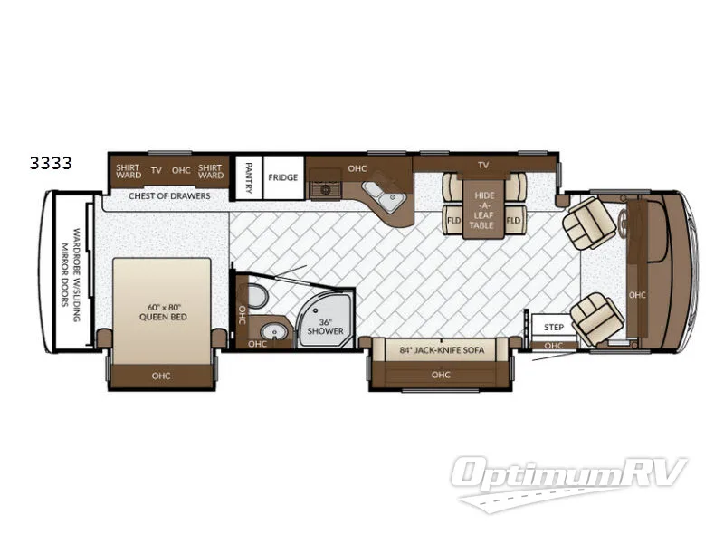 2017 Newmar Bay Star 3333 RV Floorplan Photo
