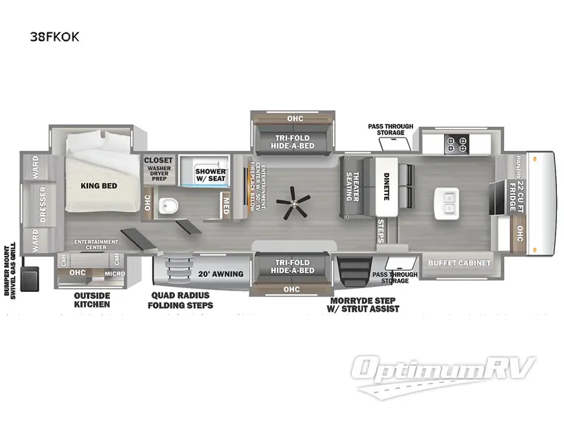 2022 Forest River Sierra 38FKOK Floorplan Photo
