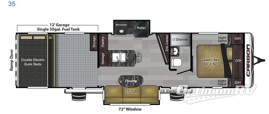 2018 Keystone Carbon 35 RV Floorplan Photo
