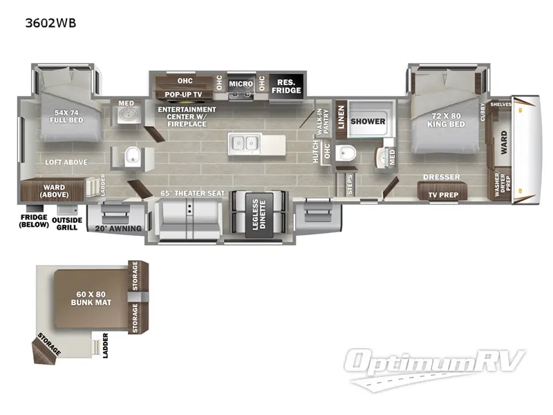 2023 Prime Time Sanibel 3602WB RV Floorplan Photo