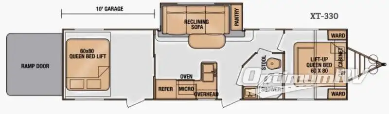 2014 Cruiser Fun Finder XTRA XT-330 RV Floorplan Photo