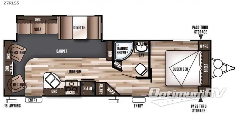 2016 Forest River Wildwood 27RLSS Floorplan Photo