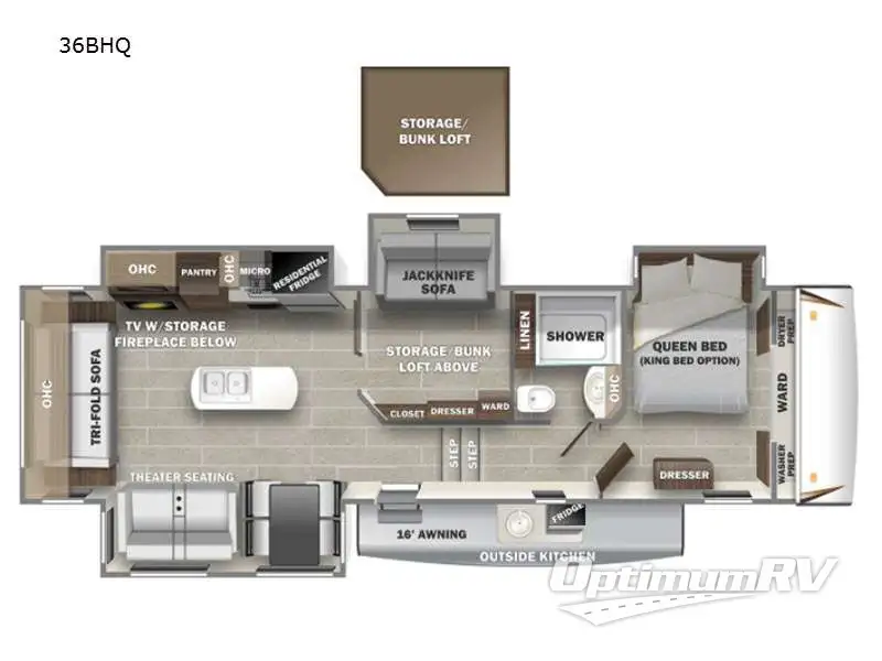 2021 Forest River Sabre 36BHQ Floorplan Photo