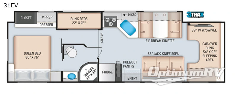 2021 Thor Chateau 31EV Floorplan Photo