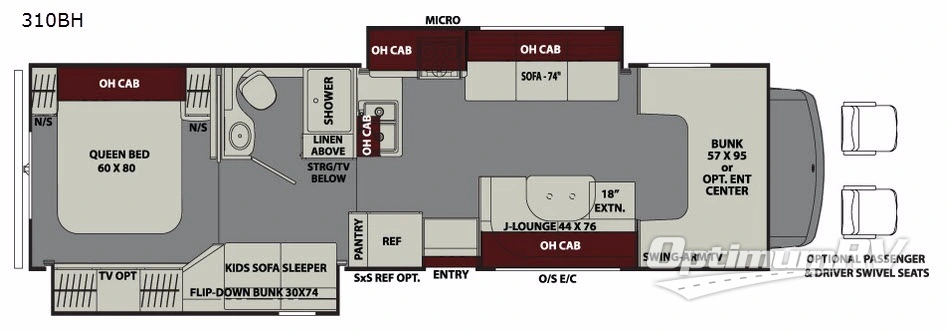2018 Coachmen Leprechaun 310BH Ford 450 RV Floorplan Photo