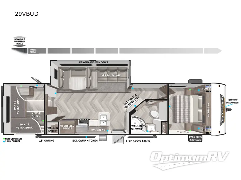 2022 Forest River Wildwood 29VBUD Floorplan Photo