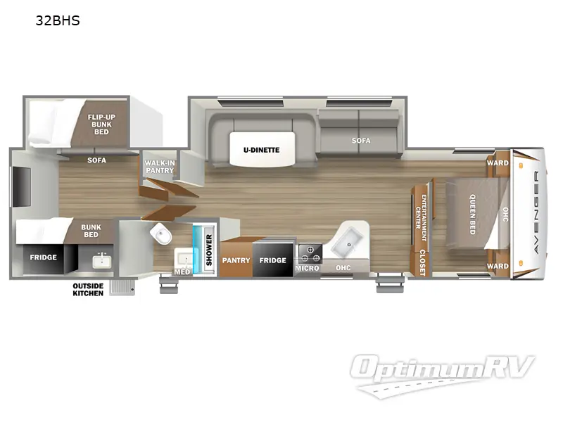 2023 Prime Time Avenger 32BHS Floorplan Photo