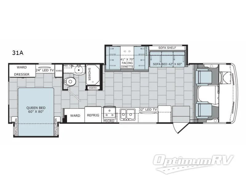 2018 Holiday Rambler Admiral XE 31A Floorplan Photo