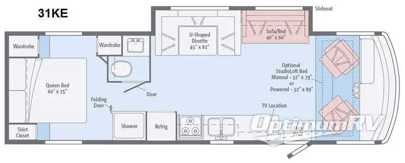 2015 Winnebago Vista 31KE Floorplan Photo