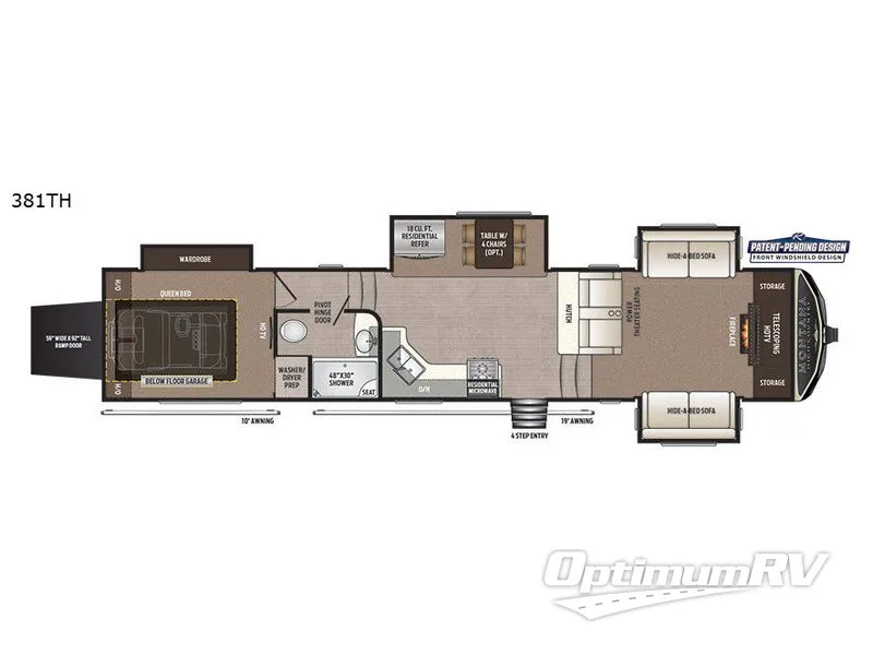 2018 Keystone Montana High Country 381TH Floorplan Photo