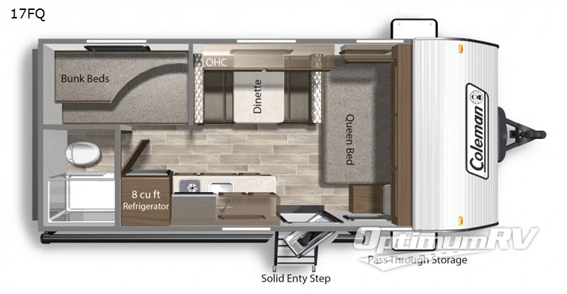 2021 Dutchmen Coleman Lantern LT Series 17FQ RV Floorplan Photo