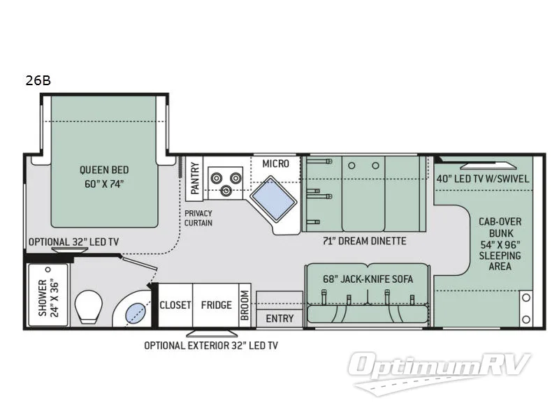 2018 Thor Chateau 26B RV Floorplan Photo
