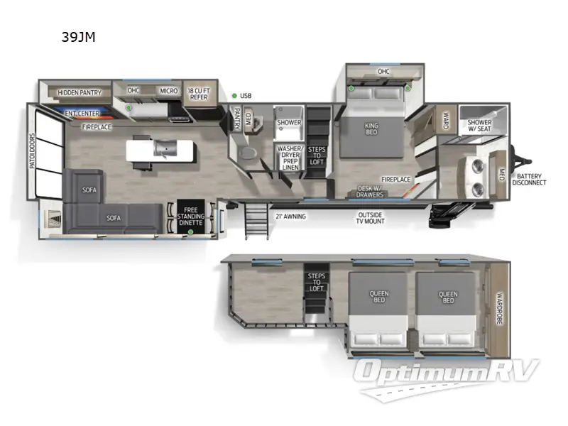 2026 Forest River Cherokee Timberwolf 39JM RV Floorplan Photo