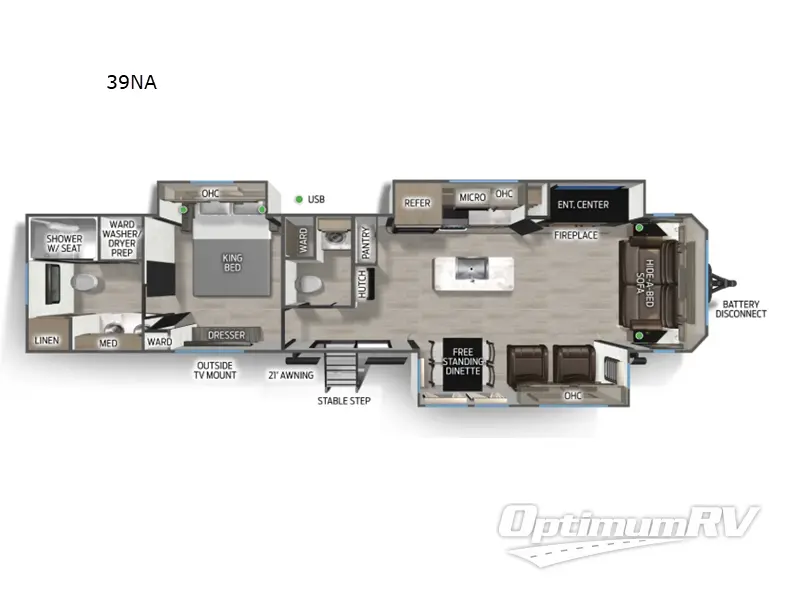 2026 Forest River Cherokee Timberwolf 39NA RV Floorplan Photo