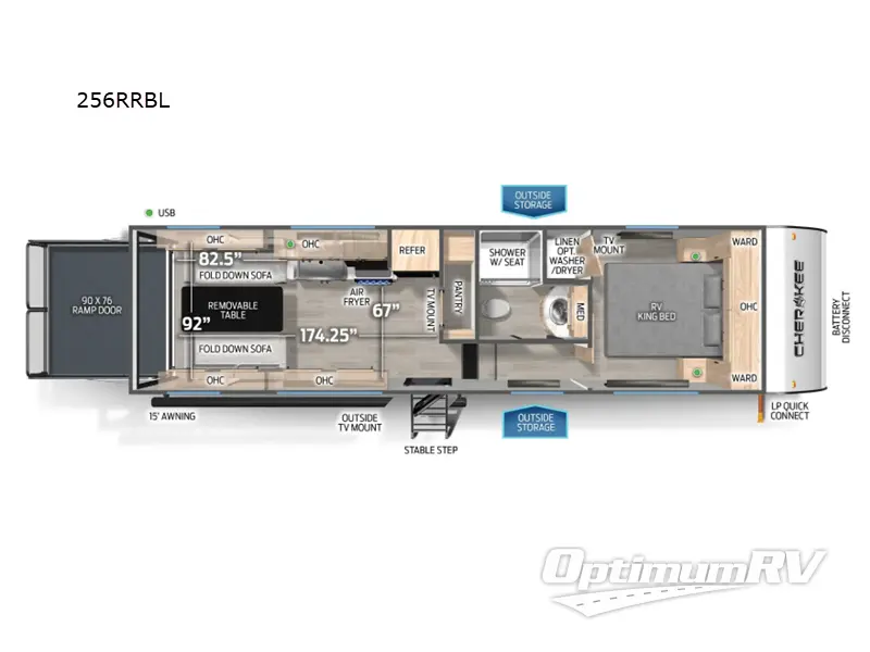 2025 Forest River Cherokee Black Label 256RRBL Floorplan Photo