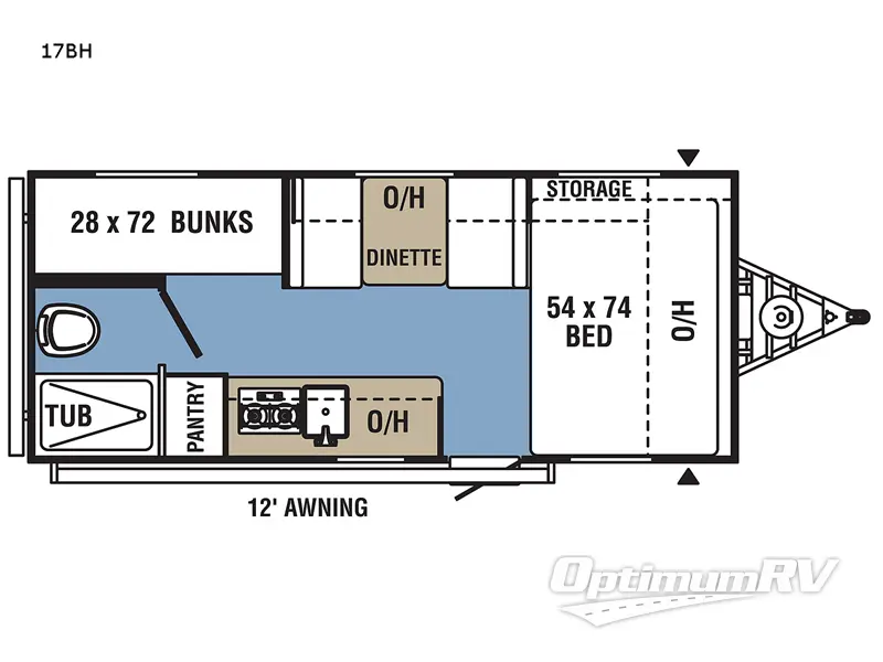 2022 Coachmen Clipper Ultra-Lite 17BH Floorplan Photo