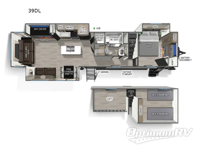 2027 Forest River Cherokee Timberwolf 39DL Floorplan Photo