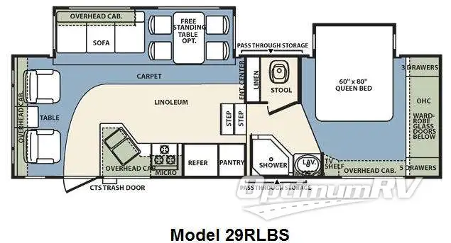 2010 Forest River Wildcat 29RLBS Floorplan Photo