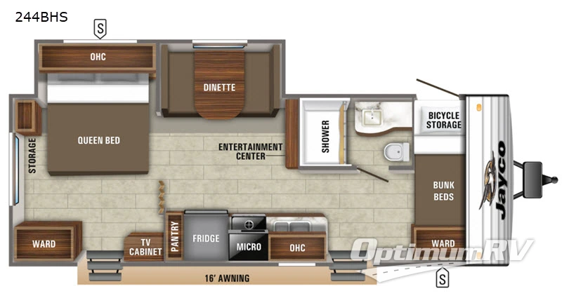 2019 Jayco Jay Flight SLX 8 244BHS RV Floorplan Photo