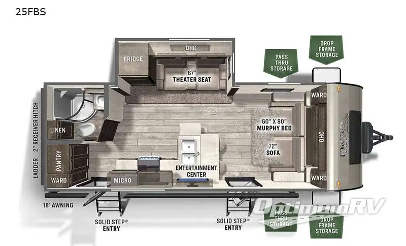 2021 Forest River Flagstaff Micro Lite 25FBLS Floorplan Photo