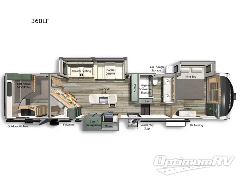 2024 Dutchmen Eddie Bauer 360LF RV Floorplan Photo