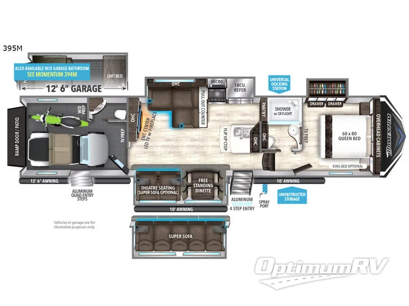 2020 Grand Design Momentum M-Class 395M Floorplan Photo