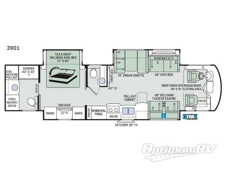 2019 Thor Aria 3901 RV Floorplan Photo