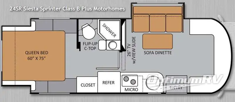 2014 Thor Siesta Sprinter 24SR Floorplan Photo