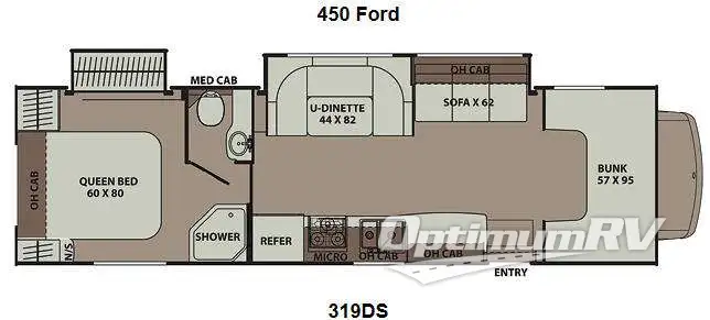2014 Coachmen Leprechaun 319DS Ford 450 RV Floorplan Photo