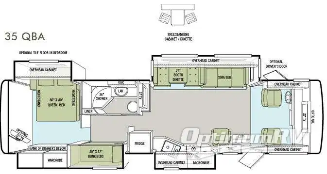 2012 Tiffin Allegro 35 QBA Floorplan Photo