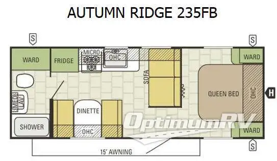 2016 Starcraft Autumn Ridge 235FB Floorplan Photo
