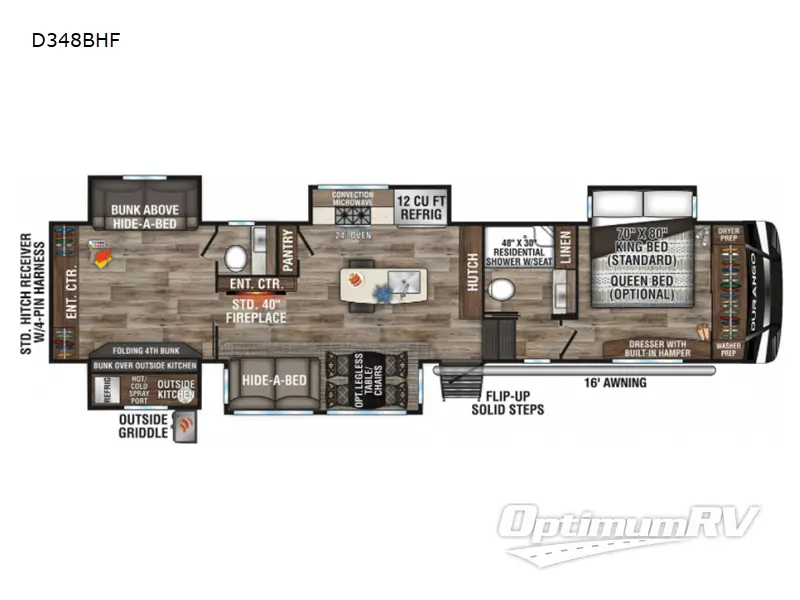 2021 KZ Durango D348BHF Floorplan Photo