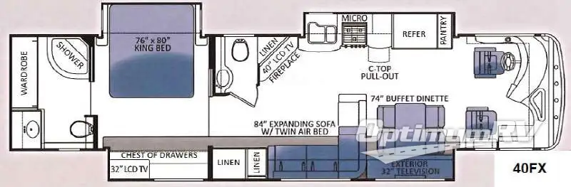 2013 Thor Tuscany 40FX Floorplan Photo