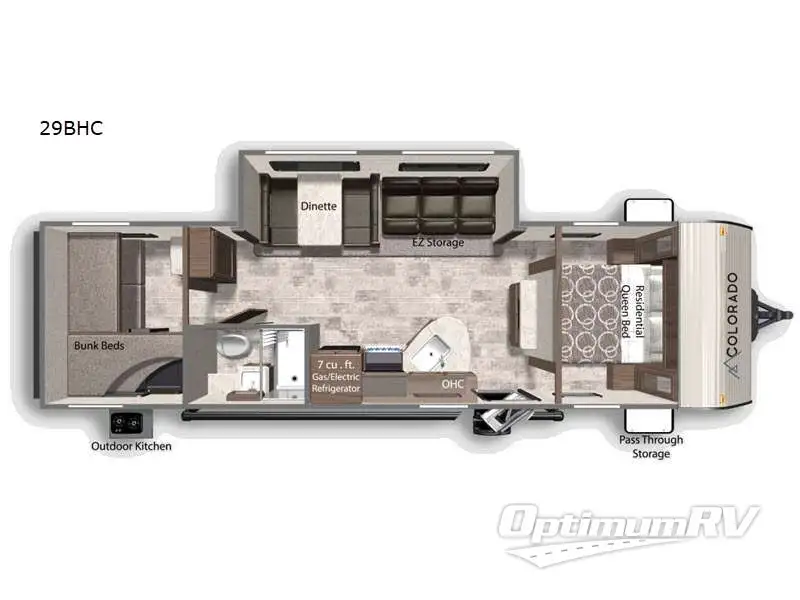 2022 Dutchmen Colorado 29BHC Floorplan Photo
