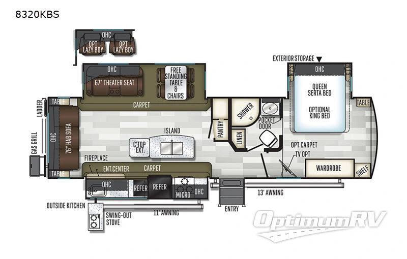 2019 Forest River Flagstaff Classic Super Lite 832OKBS Floorplan Photo