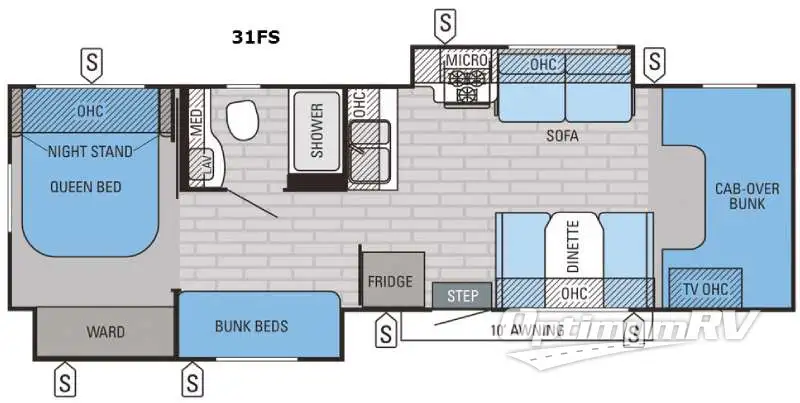 2016 Jayco Greyhawk 31FS Floorplan Photo