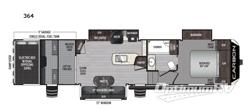 2019 Keystone Carbon 364 Floorplan Photo