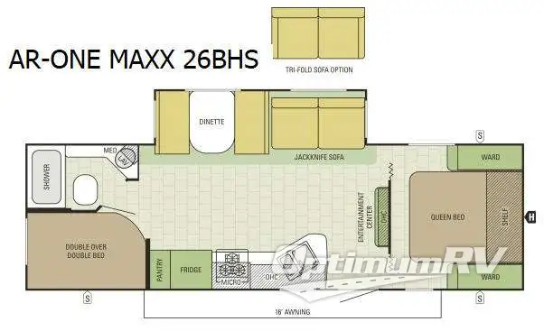 2016 Starcraft AR-ONE MAXX 26BHS RV Floorplan Photo