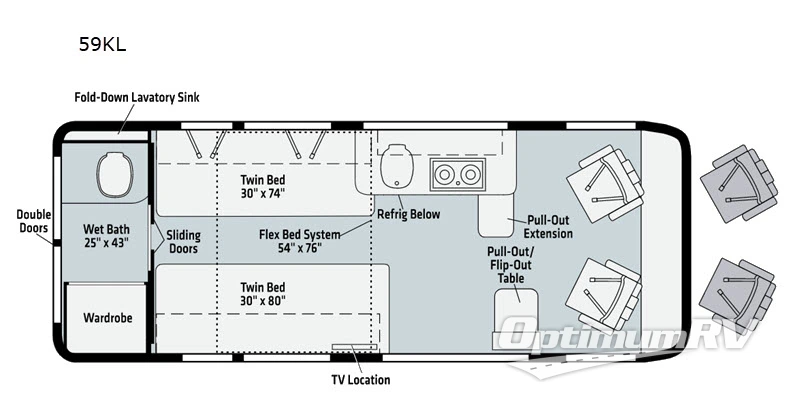 2021 Winnebago Travato 59KL RV Floorplan Photo