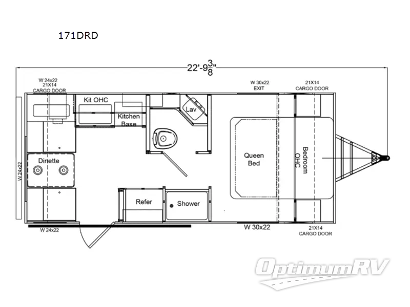 2022 Riverside Retro 171DRD Floorplan Photo