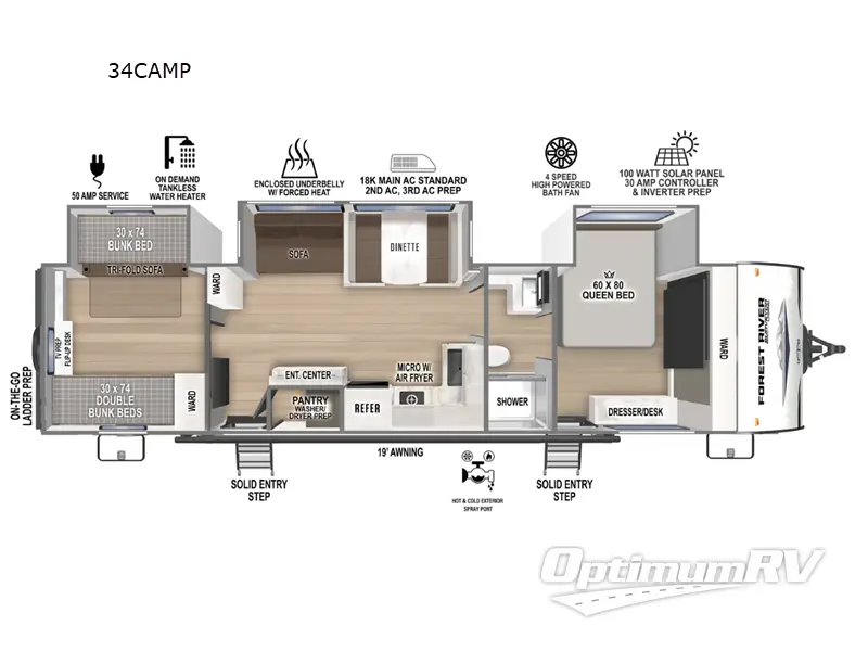 2025 Forest River Surveyor Legend X 34CAMP RV Floorplan Photo