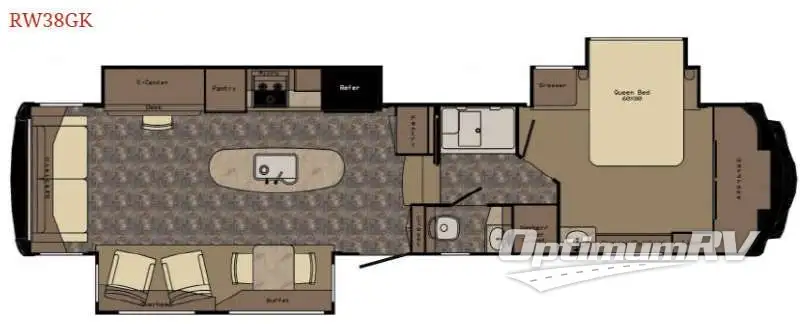 2015 Redwood Redwood 38GK Floorplan Photo