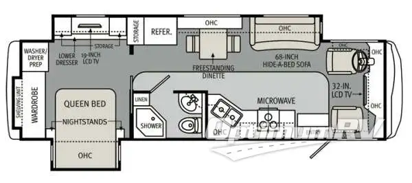 2013 Monaco Monarch 33SFD RV Floorplan Photo